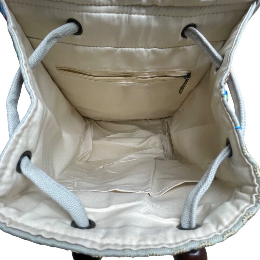 Embroidered Gary Canvas Adjustable Straps & Drawstring Closure Backpack - Picture 6 of 12